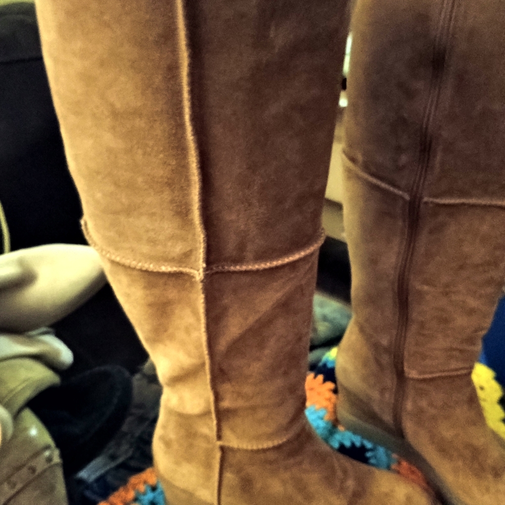 Sofft Tan Suede Knee-High Boots - Picture 3 of 11